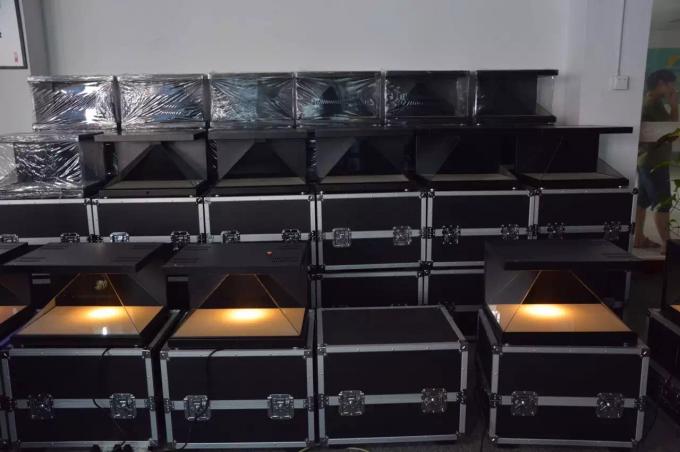 عرض هرم هولوغرام ثلاثي الأطراف 270 درجة عرض 3D هولو بوكس مشغل إعلانات هولوغرافية 1