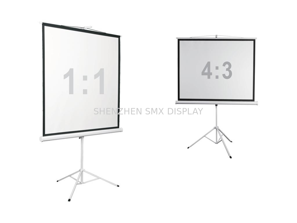 Indoor / Outdoor Tripod Stand Projector Screen 70"X70" For Home Cinema
