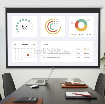 جودة اسحب شاشة جهاز العرض اليدوي مع قفل تلقائي مقاس 16: 9 120 بوصة مصنع