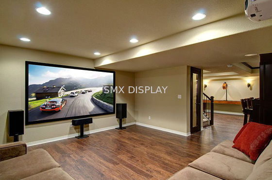 جودة 150 بوصة مخملية مغطاة الإطار الثابت 4K الصوتي جهاز عرض الشاشة للمناظر المنزلية مصنع