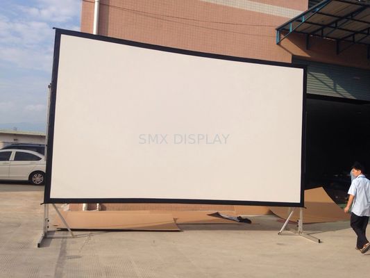 جودة خارجية 16:9 120 بوصة العرض الأمامي سريع الطي جهاز عرض محمول عرض شاشة مع موقف مصنع