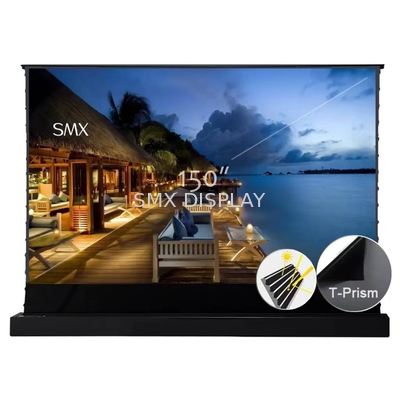 16:9 150 بوصة 4K HD محرك ALR أرضية ارتفاع جهاز عرض شاشة لمعرض رمي طويل المسرح المنزلي