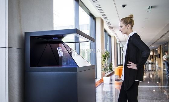 جودة التوصيل والتشغيل من الزجاج المقسى ، صندوق الهولوغرام ثلاثي الأبعاد 1920x1080 مصنع