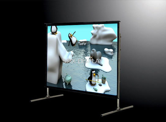 جودة 200 "المحمولة شاشة العرض المحمول شاشات طية سريع مع جبهة الأبيض / رمادي الخلفية المواد مصنع